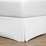 Vera Nice Bed Skirt with 15-inch Drop - Double Brushed Microfiber Pleated Dust Ruffle - King - White