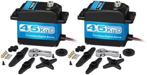 45KG High Torque Servo 8.4V Coreless RC Steering Servo Motors Stainless Steel Gear Low Profile Waterproof for 1/8 1/10 1/12 Scale Cars DIY Robotic - 180 Degree