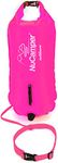 NuCamper Dry Bag 28L Inflatable Swim Buoy Waterproof Floating Drybag for Safe Swimming, Snorkeling, Kayaking, Water Diving, Boating Training (Pink)