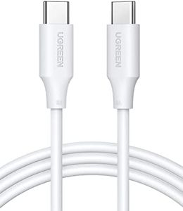 UGREEN 100W USB C to USB C Charger Cable, Type C PD Fast Charging Cord for iPhone 16 Pro Max/15, MacBook Pro, iPad Pro 2024, Dell XPS, Chromebook, Pixel 9/8 Pro, Galaxy S24 S23, Switch (1M, White)