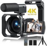 CAMWORLD 4K Video Camera Camcorder UHD 48MP WiFi Vlogging Camera for YouTube 16X Digital Zoom Camcorder 3" Touch Screen Camera with Remote, Microphone, 2 Batteries, Lens Hood
