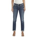 Silver Jeans Co. Women's Boyfriend Mid Rise Slim Leg Jeans, Med Wash Cvs310, 28W x 29L