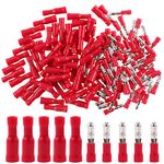 Hilitchi 100pcs 22-16 Gauge Insulated Male/Female Bullet Quick Splice Wire Terminals Wire Crimp Connectors Set