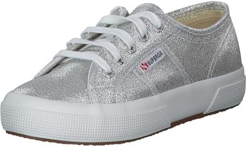 Superga Women's 2750-lamew Low-Top Sneakers, Silver, 7 US