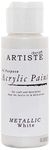 Artiste Acrylic Paint 59ml 2Oz Metallic White, Quick-Drying Professional Art, Craft and Hobby Artists Paint, Vibrant Colour, Water-Based Paints Cover All Surfaces with Ease, Ideal for Travel Artists