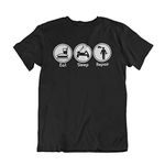 Eat Sleep Repair - Mens Mechanic Car Occupation Novelty Organic Cotton T-Shirt (XXX-Large, Black)