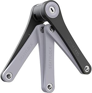 FOLDYLOCK Compact Bike Lock | Extreme Bike Lock - Heavy Duty Bicycle Security Chain Lock Steel Bars| Carrying Case Included| Unfolds to 85cm / 33.5" | Weight 2.2lb, FC001GY, Gray (Single), 1 Pack