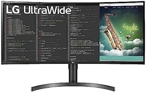 LG 34 Inches Ultrawide Curved Monitor WQHD(3440 X 1440) Immersive Visuals: HDR 10,Color Calibrated,Srgb 99%,Anti Glare,Speaker(7W X 2),Height Adjustment,HDMI,DP,USB-C (90W PD),HP Out,35WN75CN