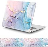 iCasso Compatible with MacBook Air 13 Inch Case 2022,2021-2018 Release A2337 M1/ A1932/A2179 with Retina Display Touch ID, Glitter Hard Shell Case with Keyboard Cover for MacBook Air 13 - Marble