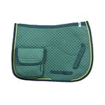 SIE Half Fleece Lined Horse English Saddle Pads All Purpose with Pockets (Green)