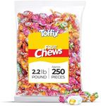 Toffix Fruit Chews, Center Filled Soft Fruit Chews Candy Individually Wrapped Snacks, Orange, Strawberry, Pineapple, Watermelon & Apple, Fruity Flavored Chewy Candies, 2.2 Pound Bulk Bag, Pack of 1