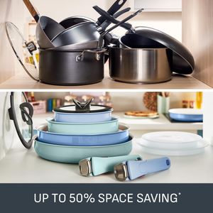 Tefal Ingenio 11-Piece Cookware Set – Green, Stackable Non-Stick