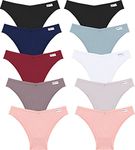 FINETOO 10er Ladies Pants Sexy Lingerie Cotton Briefs Shorts Tangas Brazilian Knickers Soft Bikinis for Women Seamless Underwear Set Multipack