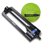 Sharpex Heavy Duty Turbo Oscillating Sprinkler for Garden Watering | 16 Nozzels, Upto 3600 Sqft, Adjustable Water Sprayer for Outdoor, Yard Irrigation System