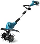 Cordless Tiller Compatible with Makita 18V Battery, 360 RPM Motor, 20cm Working Width & 16cm Working Depth for Garden Beds, Fields & Agriculture(No Battery)
