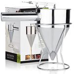 Stainless Steel Pancake Batter Dispenser with Stand - 600ml Batter Dispenser with Squeeze Handle - Funnel Cake Dispenser - Waffle Batter Dispenser - Cake Batter Dispenser