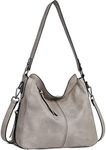 BROMEN Mothers Day Purses for Women Vegan Leather Hobo Bags Designer Handbags Large Shoulder Crossbody Bag with Adjustable Strap Rough Cloud Grey