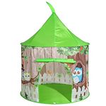 SOKA Owl Play Tent Portable Foldable Green Pop Up Play Teepee Indoor or Outdoor Garden Playhouse Tent Carry Bag for Children Boys Girls Toddler