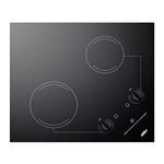 Summit CR2B223G 230V 2-Burner 21" Radiant Cooktop, Black