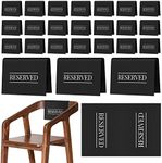 Buryeah Reserved Chair Signs Church Pew Reserved Sign Reserved Seating Placeholder with Printed Words for Weddings Parties Celebrations Receptions Church or Event (Black, White, 24 Pcs)