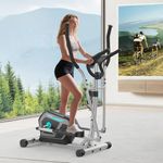 Elliptical Cross Trainer for Home, 16-Level Resistance Magnetic Elliptical Machine, App Compatible, Ultra-Quite Cross Trainer with LCD Monitor, Pulse Sensor for Home Gym, Weight Capacity 130KG