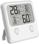 Digital Hygrometer Indoor Thermometer Room Thermometer- LCD Screen Temperature and Humidity Gauge C/F Switchable Meter Bedroom Baby Room Basement Greenhouse Office Outdoor Thermometer