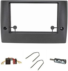tomzz Audio 2414-056 Doppio set di copertura radio din adatto per Fiat Stilo anno 2001-2008 antracite-nero con adattatore radio iso, adattatore antenna iso din, staffa di sblocco
