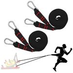 Lights Mountain 2 Pcs 9.8FT Sled Harness Pulling Straps, Sled Tire Harness Attachment for Football Running Sprinting Resistance Speed Agility Training