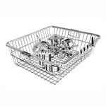 SmartSlide Stainless Steel Dish Drainer Rack (22L X 17W) / Utensils Drainer for Kitchen/Bartan Basket/Countertop Kitchen Dish Rack (Dish Drainer with Cutlery Holder)