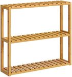 SONGMICS Bamboo Bathroom Shelf, 3-Tier Adjustable Plants Rack, Wall-Mounted or Stand, in the Living Room, Balcony, Kitchen, 5.9 x 23.6 x 21.3 Inches, Natural UBCB13Y