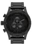 Nixon 51-30 Chrono. 100m Water Resistant Men’s Watch (XL 51mm Watch Face/ 25mm Stainless Steel Band), All Matte Black/Black, One Size, 51-30 Chrono