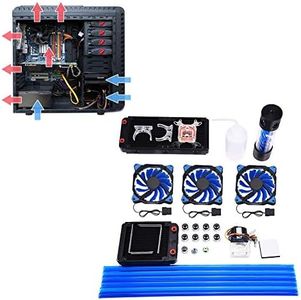 Kit de refrigeración por agua para PC DIY, sistemas de refrigeración líquida de CPU que incluyen radiador de 240/120 mm, 3 ventiladores LED, enfriador de CPU, tanque de expansión, bomba silenciosa, 6