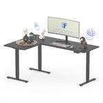 FLEXISPOT L-Shaped Standing Desk 180x120cm, Electric Height Adjustable Corner Stand up Desk, Sit Stand Computer Workstation with 4 Memory Controls, Left or Right Setup, Black