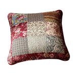 Tache Cotton Patchwork Vintage Antique Floral Fairy Tale Tea Party 18x18 Cushion Cover 2-Pieces