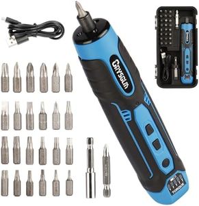 3.6V Cordless Screwdriver Set, Electric Screwdriver with 24 in 1 Magnetic Bits, 3-10 N.m Torque for Electrician Tools & DIY,300RPM (Sky Blue)