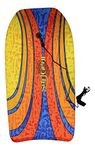 91cm Boogie Board Bodyboard Surf Board Float Kids/Adults & Leash Plug (Striped)