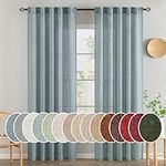 MIULEE Dusty Blue Linen Curtains 84