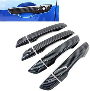 erushautoparts Carbon Fiber Print Style Side Door Handle Cover Overlay Compatible with 2016-2020 Civic No Smart Buttons