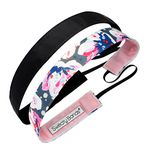 Sweaty Bands Womens Girls Headband - Non-Slip Velvet-Lined Fitness Hairband - 2-Pack Becca and Rock Solid Black 7/8-Inch