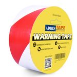 ADHES Hazard Tape Safety Warning Red White Stripe PVC Self Adhesive Caution Tape, For Floor Marking, Walls, Pipes And Equipment Marking, 2 Inch X 54 Feet