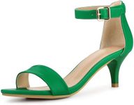 Allegra K Women's Ankle Strap Kitten Heel Sandals, Green, 8 UK