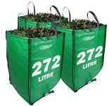 JUMBO Garden Waste Bags 272 Litre - PREMIUM GRADE - Industrial Fabric and Handles - Heavy Duty Garden/Green Waste Sacks (3 Bags)