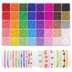 39 Colors 3mm Beads, Funtopia 9600pcs Glass Seed Beads for Bracelets Making, Friendship Jewelry Making Kit with Colorful Small Beads and Elastic String, DIY Jewellery and Art Crafts, for Birthdays, Parties, Holidays