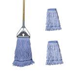 Midoneat Commercial Industrial Grade Mop,Loop-end String Wet Mop,Heavy Duty Cotton Mop for Floor Cleaning