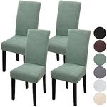 Fuloon 4pcs Chair Covers Dining Room Chair Cover Spandex Polyester High Chair Covers Protector Removable Washable Slipcovers green