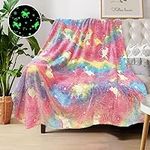 Unicorn Blanket for Girls, Glow in 