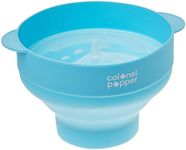 Colonel Popper Healthy Microwave Popcorn Maker Silicone Collapsible Bowl Hot Air Corn Popper Any Kernels No Oil BPA Free Dishwasher Safe (Original Blue)