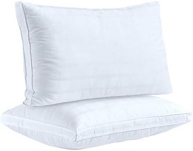 Down Alternative Pillow Fluffy Best Hotel Pillows Relief for Migraine & Neck Pain Hypo-Allergenic 100% Cotton Cover with Elegant Design by The Duck and Goose Co King Two Pack