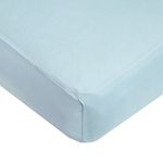 American Baby Company Natural Breathable 100% Cotton Jersey Knit Fitted Crib Sheet for Standard Crib & Toddler Mattresses, Baby Blue, for Boys & Girls