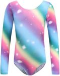 KEOYA One Piece Leotard for Girls Gymnastics Leotards for Girls Gymnastics Outfit Triangle Shorts Dance Unitard 4-5Y